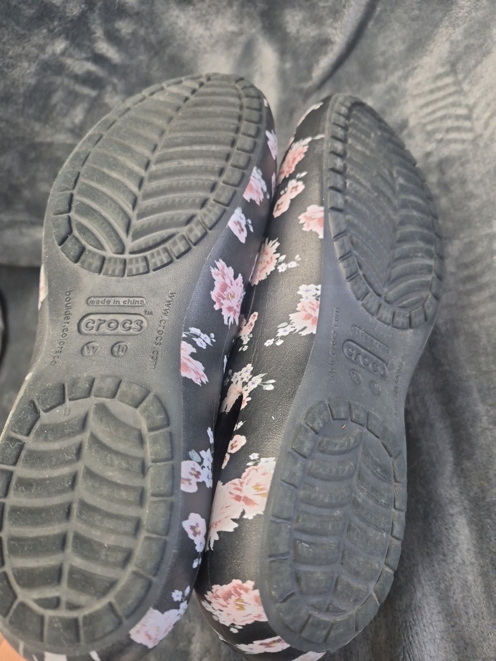 Crocs Kadee Shoes Womens Size 10 Black Floral Print Slip On Laura Ballerina Flat - Picture 7 of 11